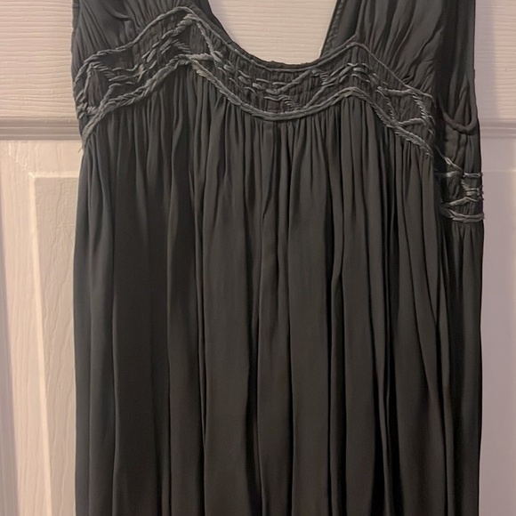 TOPSHOP BOUTIQUE GRAY GRECIAN EMBROIDERED ASYMMETRICAL MINI DRESS SIZE US 12 - Picture 6 of 7